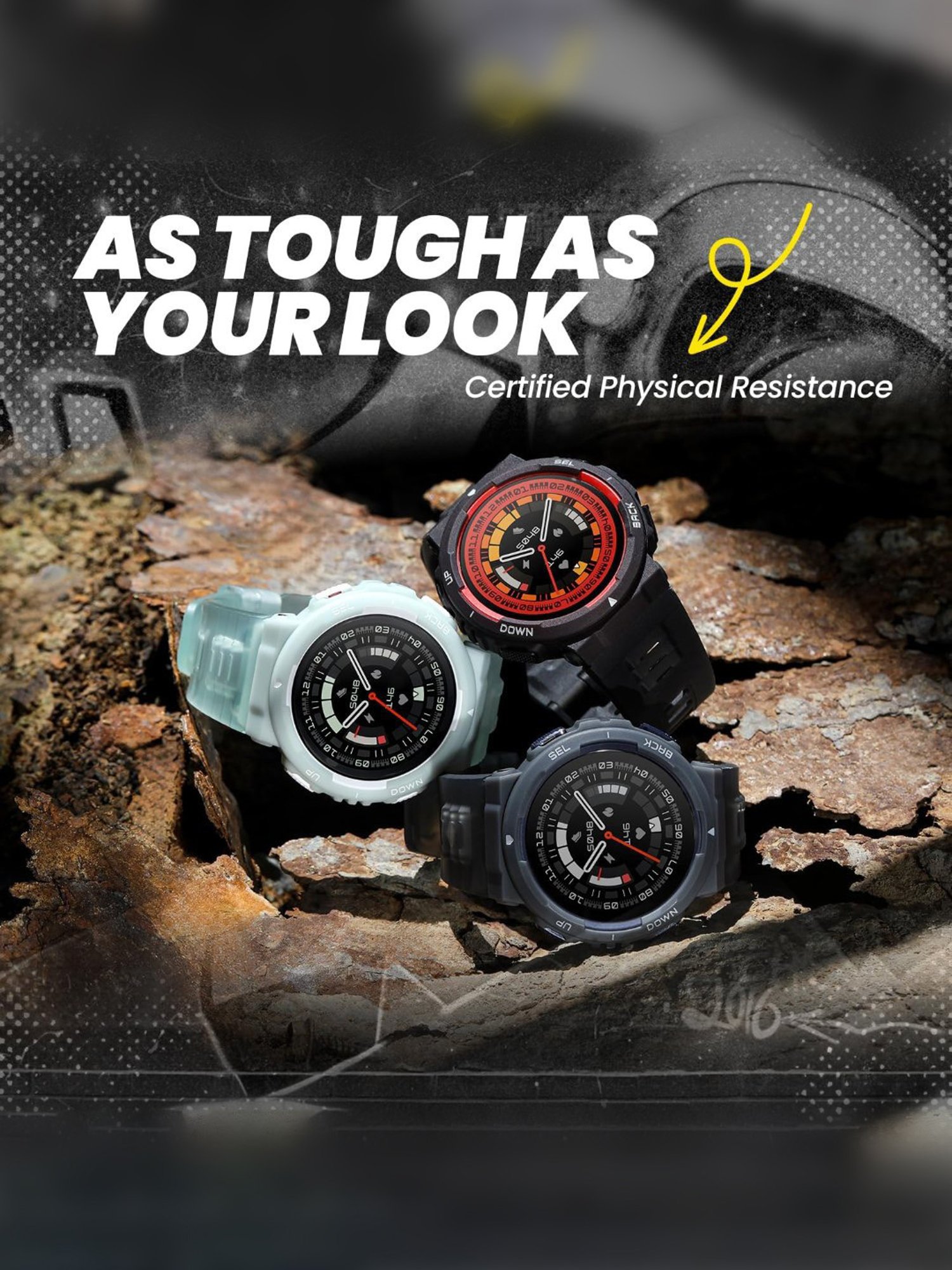 Amazfit Active Edge Smartwatch with Stylish Rugged Sport & Fitness Design, GPS (Midnight Pulse)