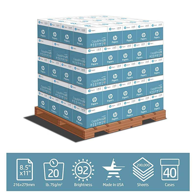 Printer Paper | 8.5 x 11 Paper | Copy &Print 20 lb | 1 Pallet - 40 Case - 200,000 Sheets | 92 Bright | Made in USA - FSC Certified | 200060P