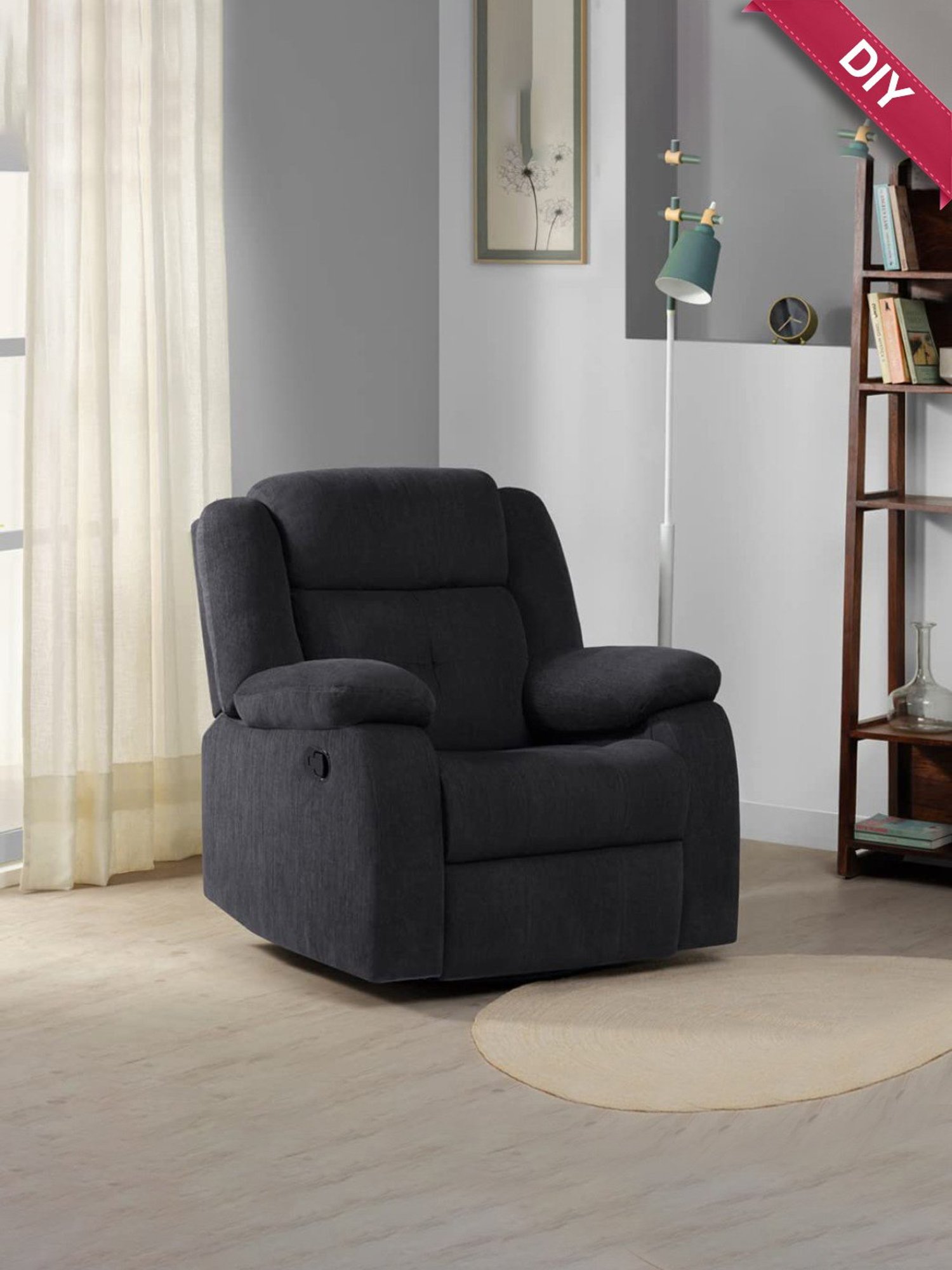 Sleepyhead RX7 Iceland Grey Fabric Rocking & Revolving Single Seater Recliner