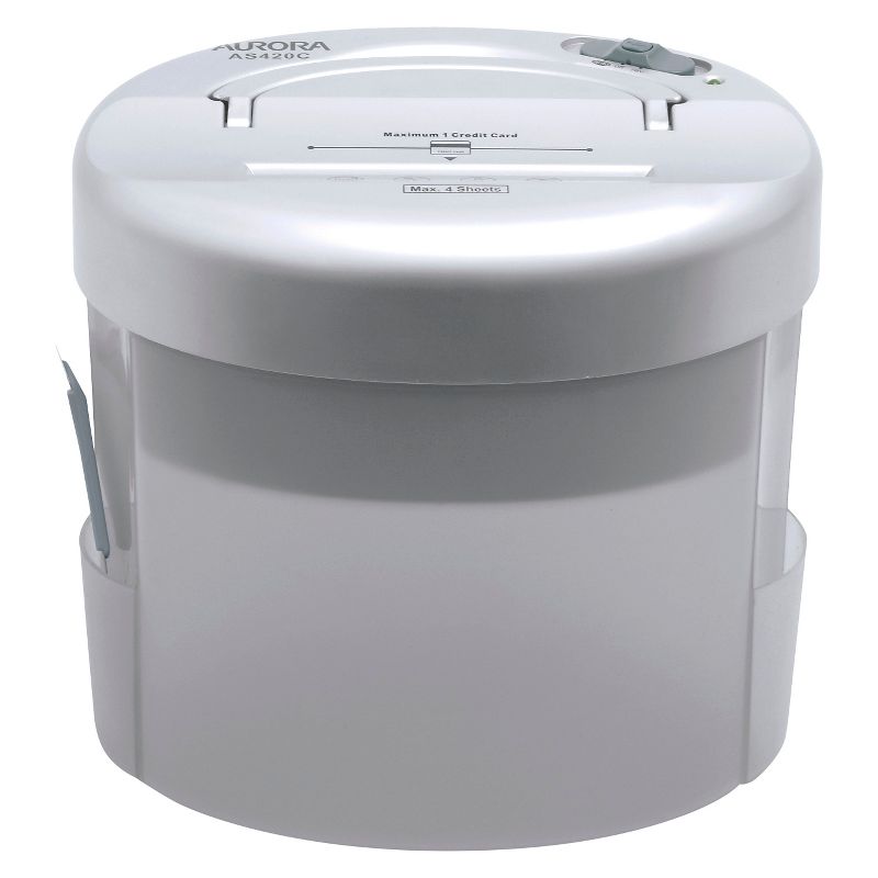 Aurora 4 Folded Sheet Desktop Paper Shredder with Wastebasket Gray - AS420C