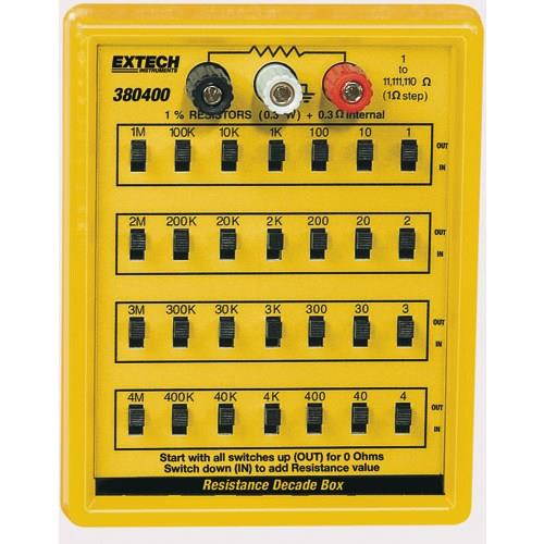 EXTECH INSTRUMENTS 380400 DECADE RESISTANCE BOX, 1 TO 11111110 OHM