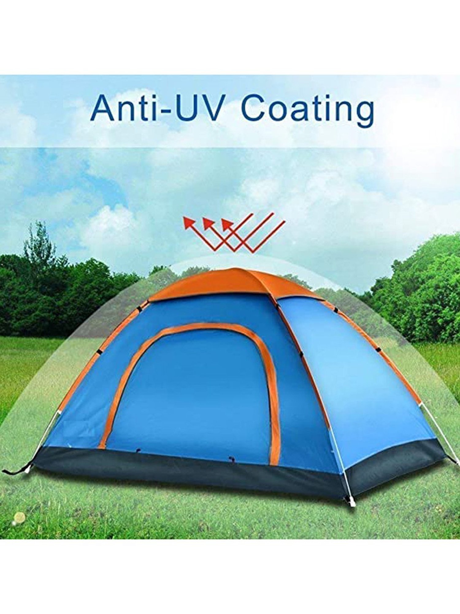 Vector X Waterproof Portable Tent for Outdoor Adventure Tour (Multicolor) Size - 200x120 cm