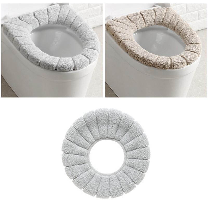 1PCS Bathroom Filling Soft Thickened Seat Pads Washable Warmer Toilet Mat Cover Winter Comfortable 35cm Seat Cushion