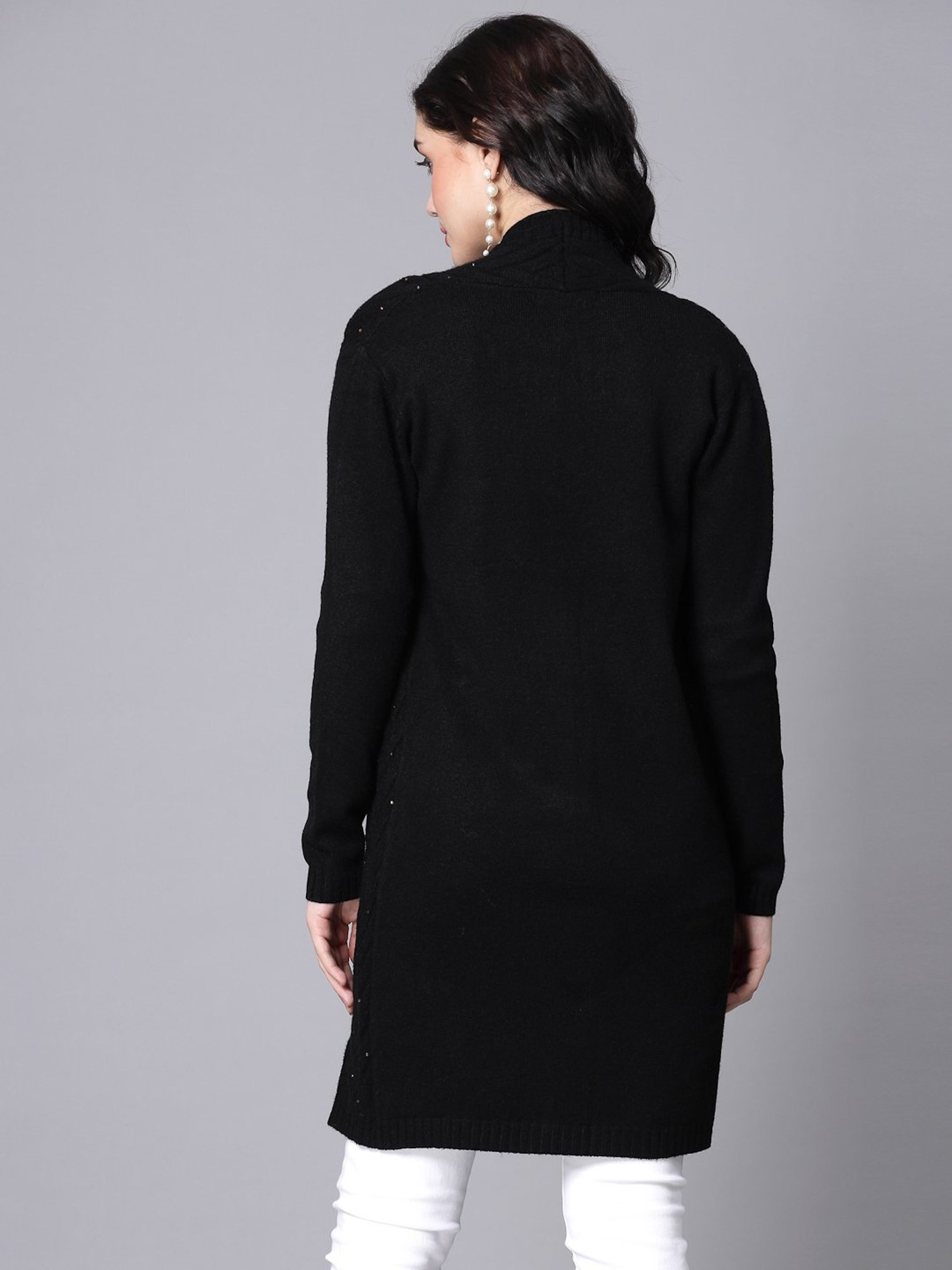 Mafadeny Black Long Shrug