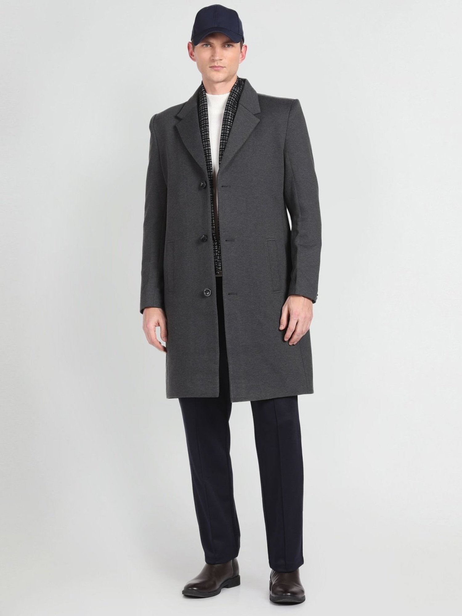 Arrow Sport Charcoal Regular Fit Overcoat