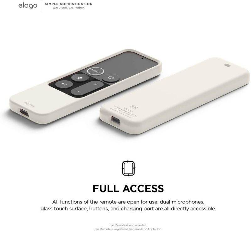elago R2 Slim Case Compatible with Apple TV Siri Remote 1st Generation (White) - Slim Design, Scratch-Free Silicone, Shock Absorption, Full Access