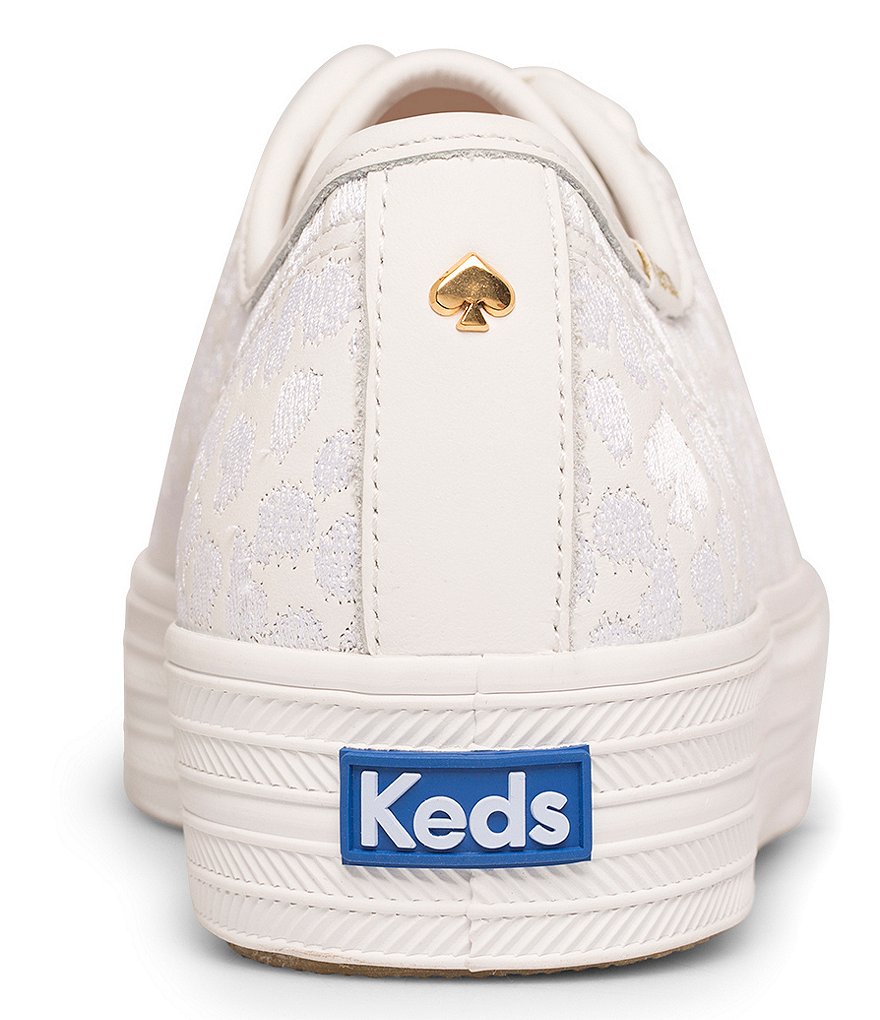 Keds Keds x kate spade new york Triple Kick Embroidered Leopard Leather Sneakers