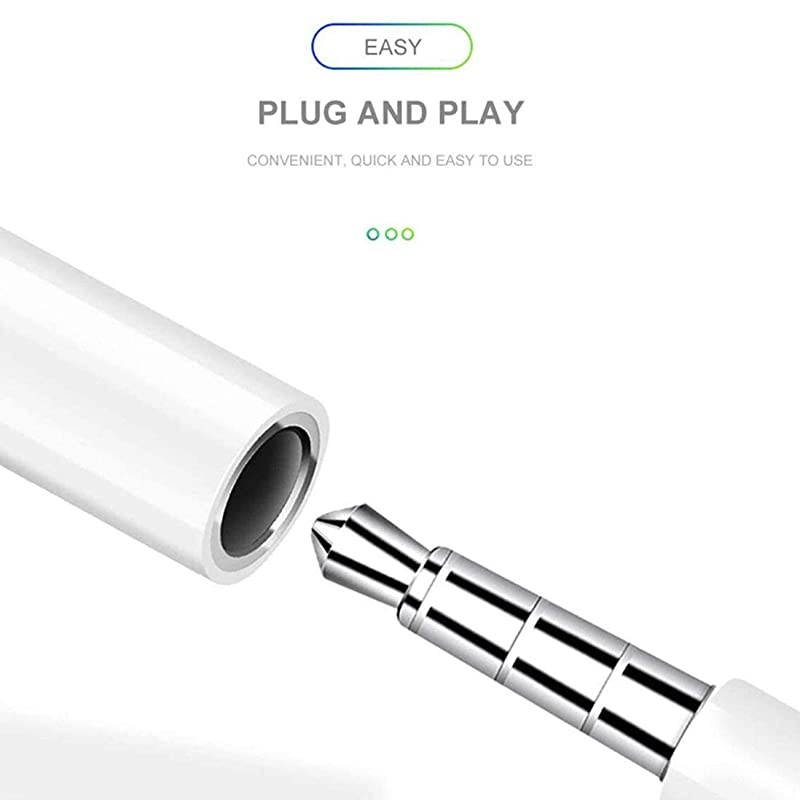 MFi Certified] Lightning to 3.5 mm Earbuds/Headphones/Earphones Jack Adapter Cord Dongle Aux Cable Converter Accessories Compatible with iPhone 11/Xs/XR/X/8,7/8,7 Plus/ipad-IOS13-2 Pack