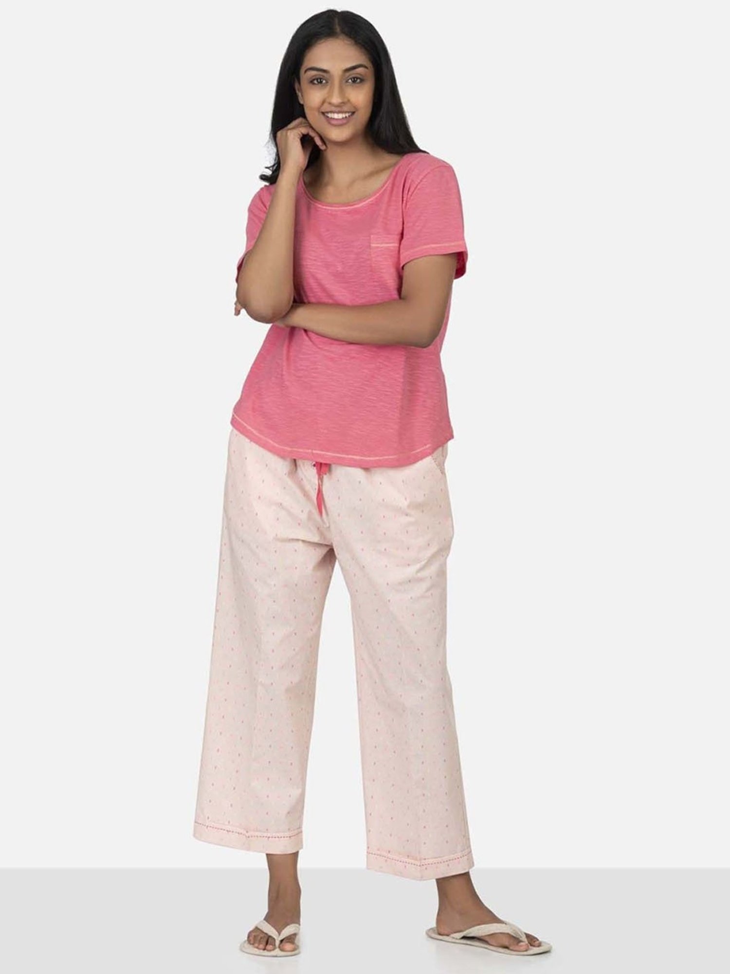 The Calm Collective Peach Ellen Turn-Up Pajama