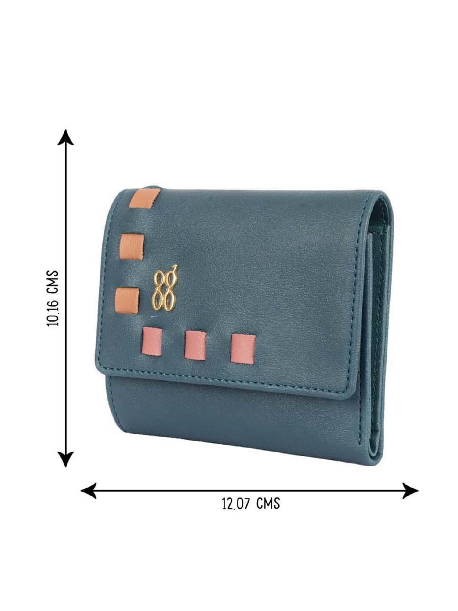 Baggit Blue Textured Tri-Fold Wallet for Women