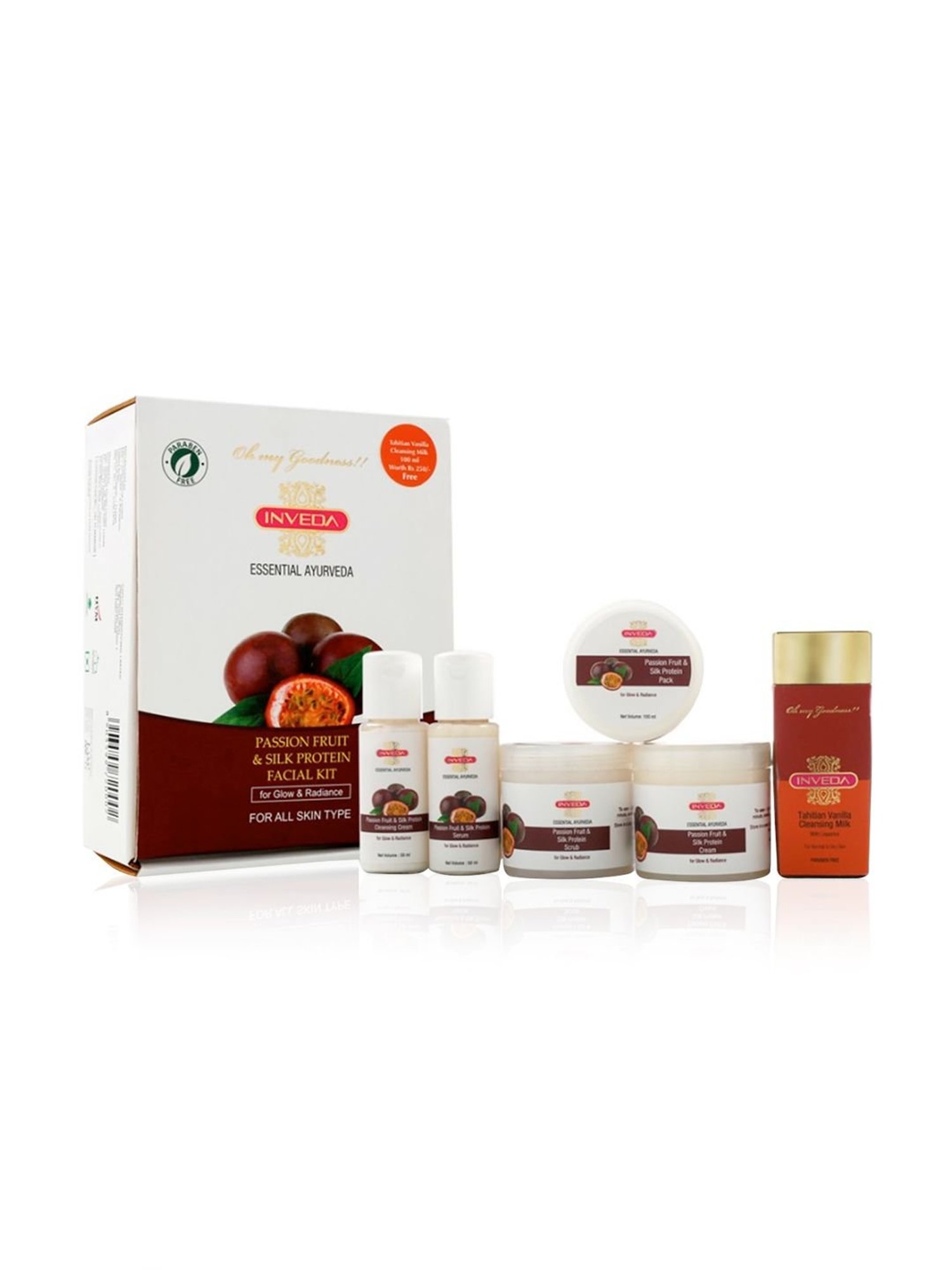 INVEDA Passion Fruit and Silk Protein Facial Kit for Glow and Radiance