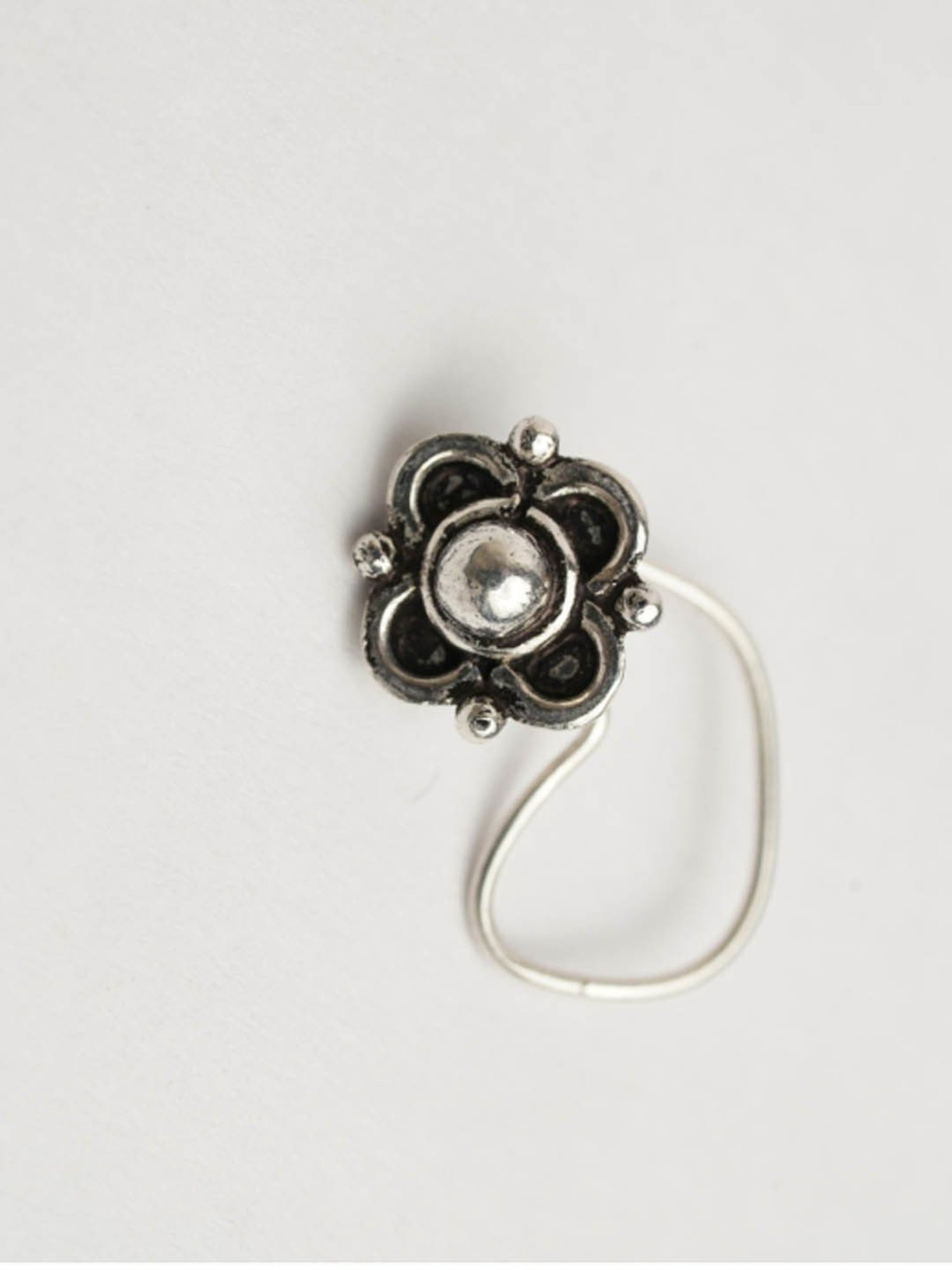 Arte Jewels 92.5 Silver handcrafted Nosepin for Women & Girls
