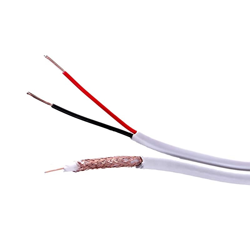 1000 ft RG59 Siamese CCTV Combo Coaxial Cable White 20AWG RG59 + 182 18AWG Power