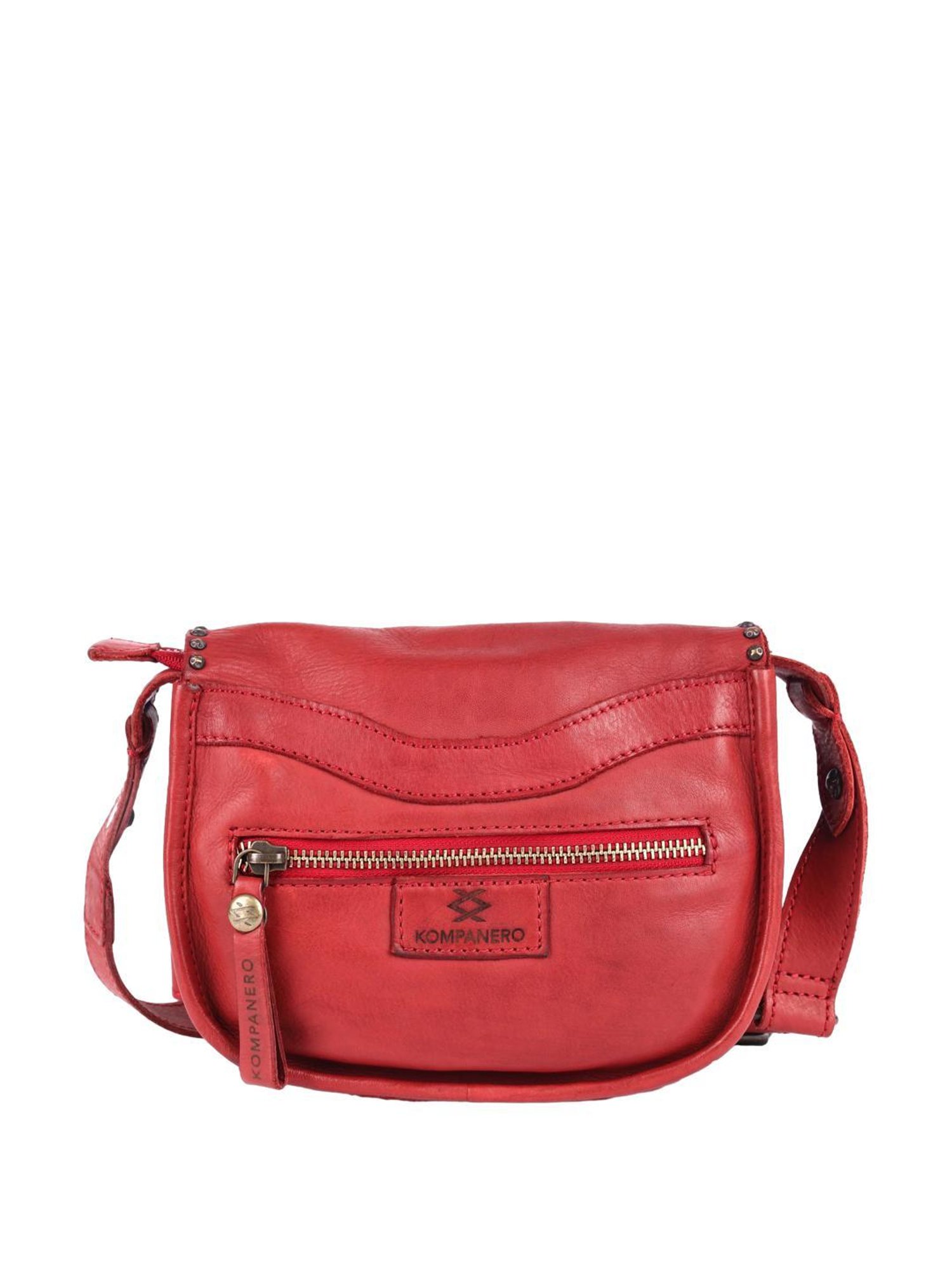 KOMPANERO Alaska Red Embellished Medium Sling Handbag