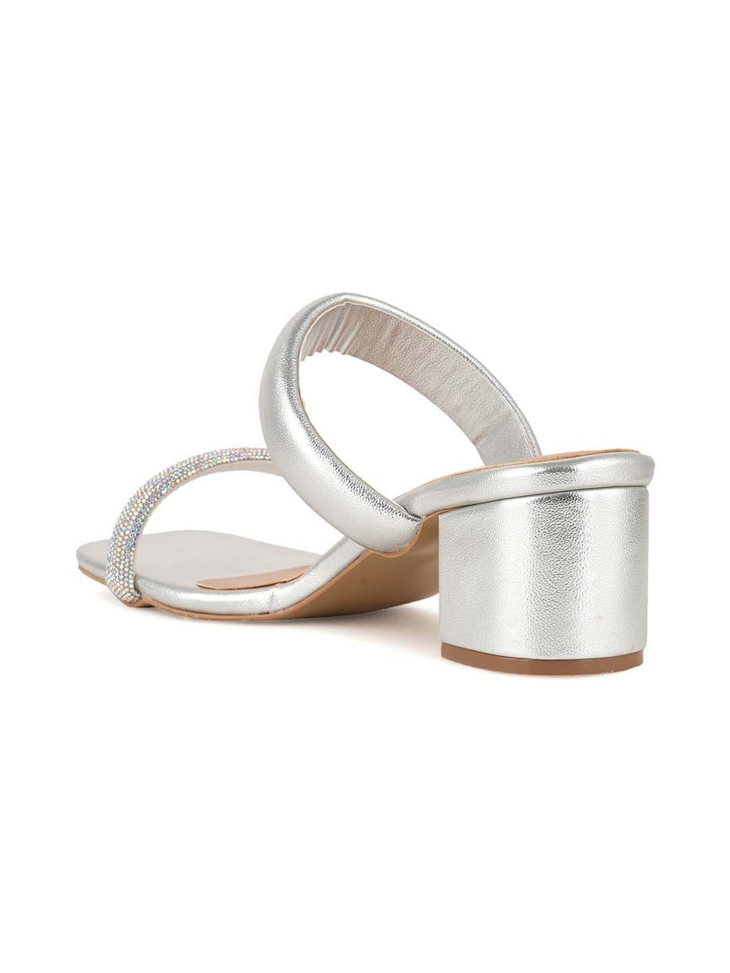 Scentra Women's Silver Casual Sandals
