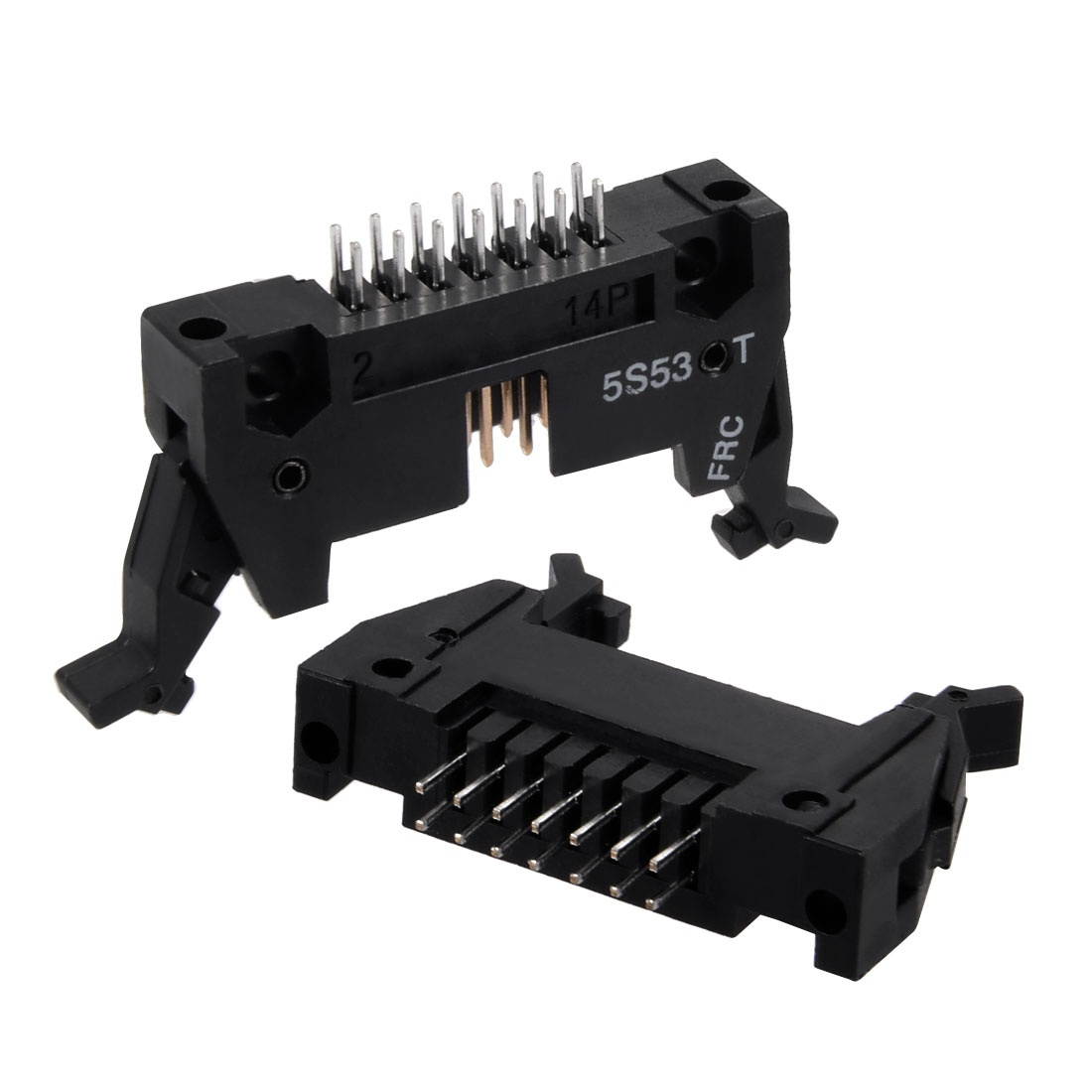 10Pcs 2x7-Pin 2.54mm Pitch Double Rows Straight Connector PCB IDC Ejector Header