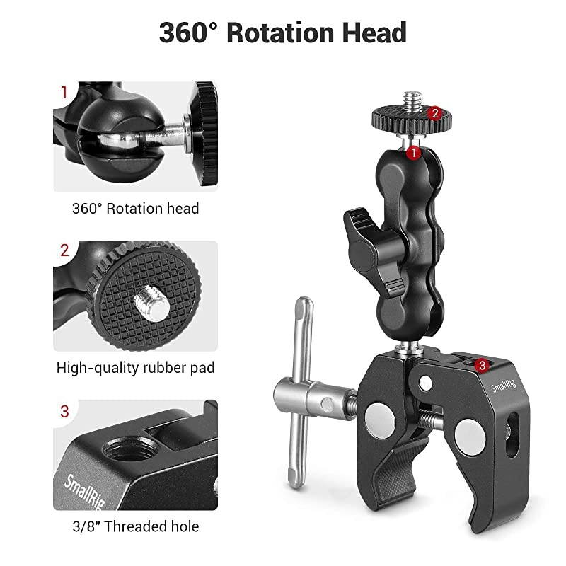 MultiFunctional Ballhead Clamp Double Ball Adapter with Bottom Clamp 2164
