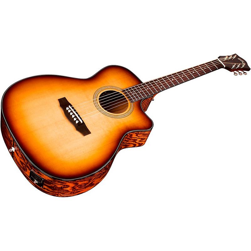 Guild OM-260CE Deluxe Burl Orchestra Cutaway Acoustic-Electric Guitar Edge Burst