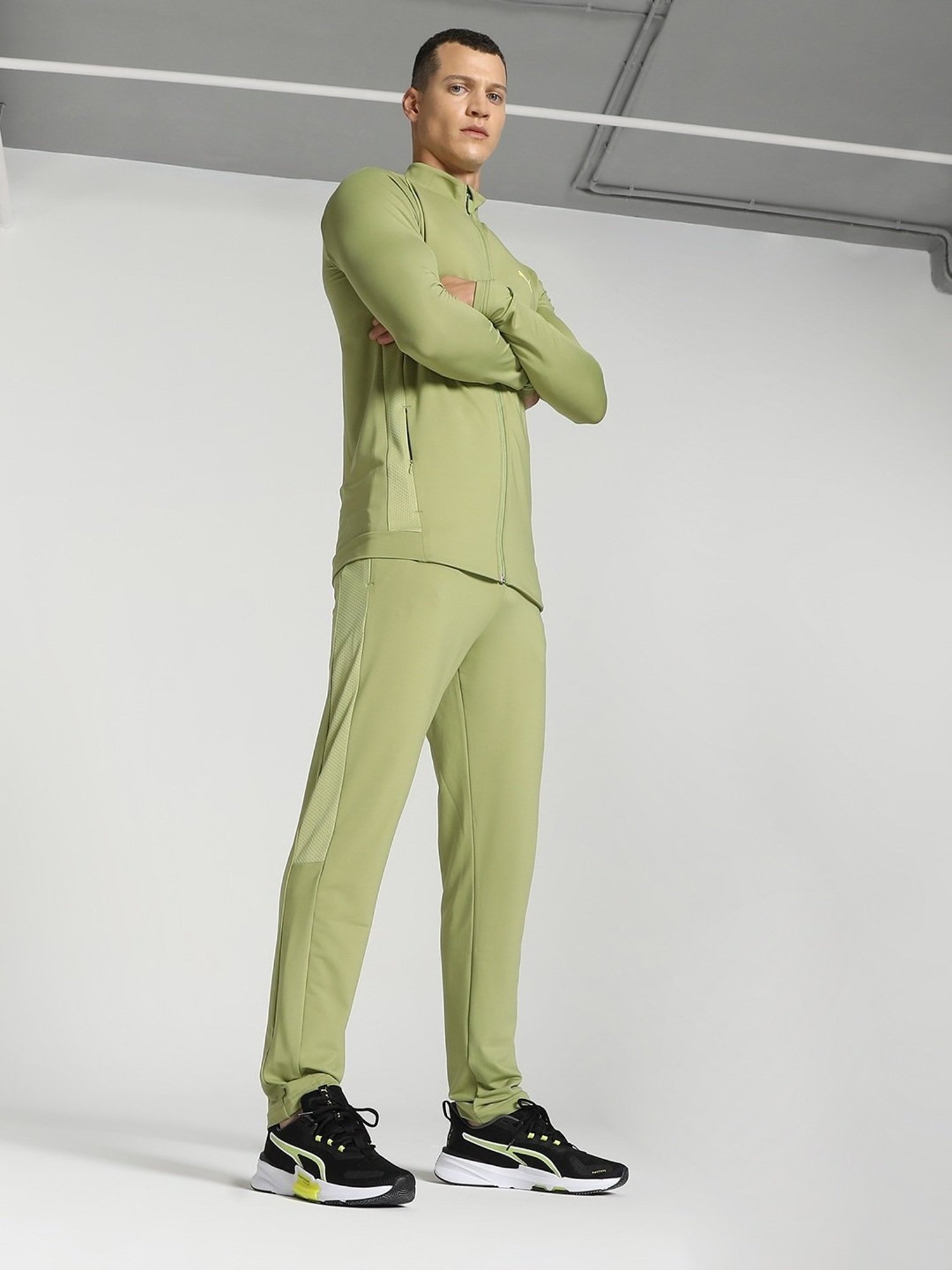 Puma Green Slim Fit Sports Jacket