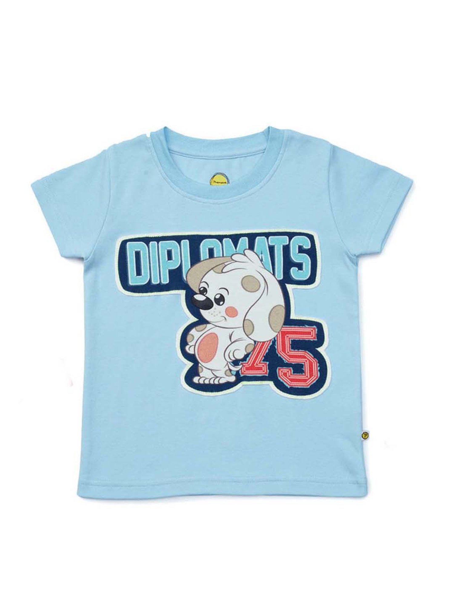 Pranava Kids Blue & Green Printed T-Shirt (Pack of 2)