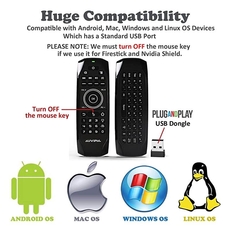 G9 Backlit 24GHz Wireless Air Mouse Remote with QWERTY Keyboard 5 Programmable Keys and Buildin Rechargeable Battery for Nvidia Shield Android TV Box Kodi PC Raspberry Pi PS4 and More