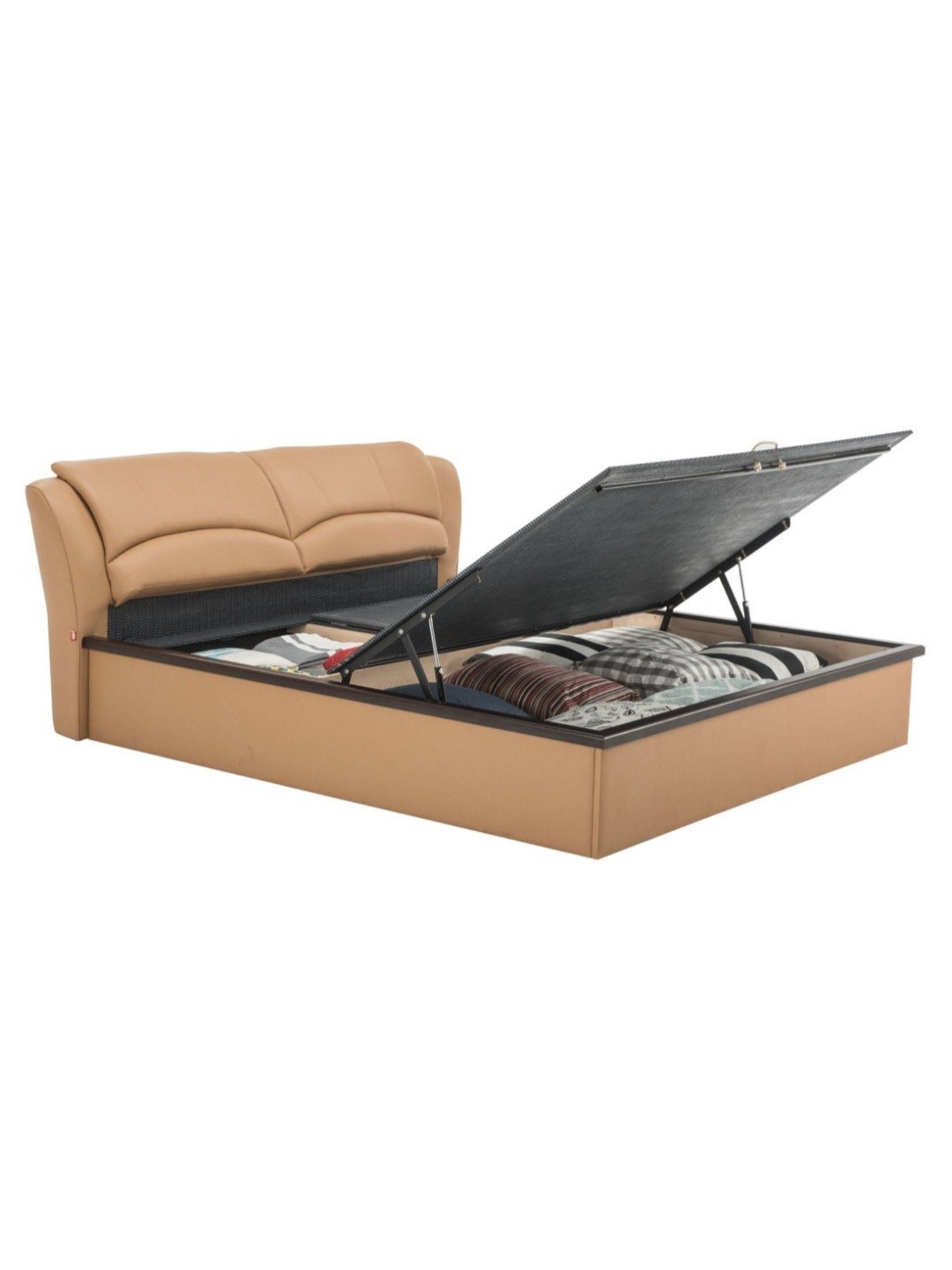 Durian Winston Camel Brown Premium Leatherette Queen Size Bed