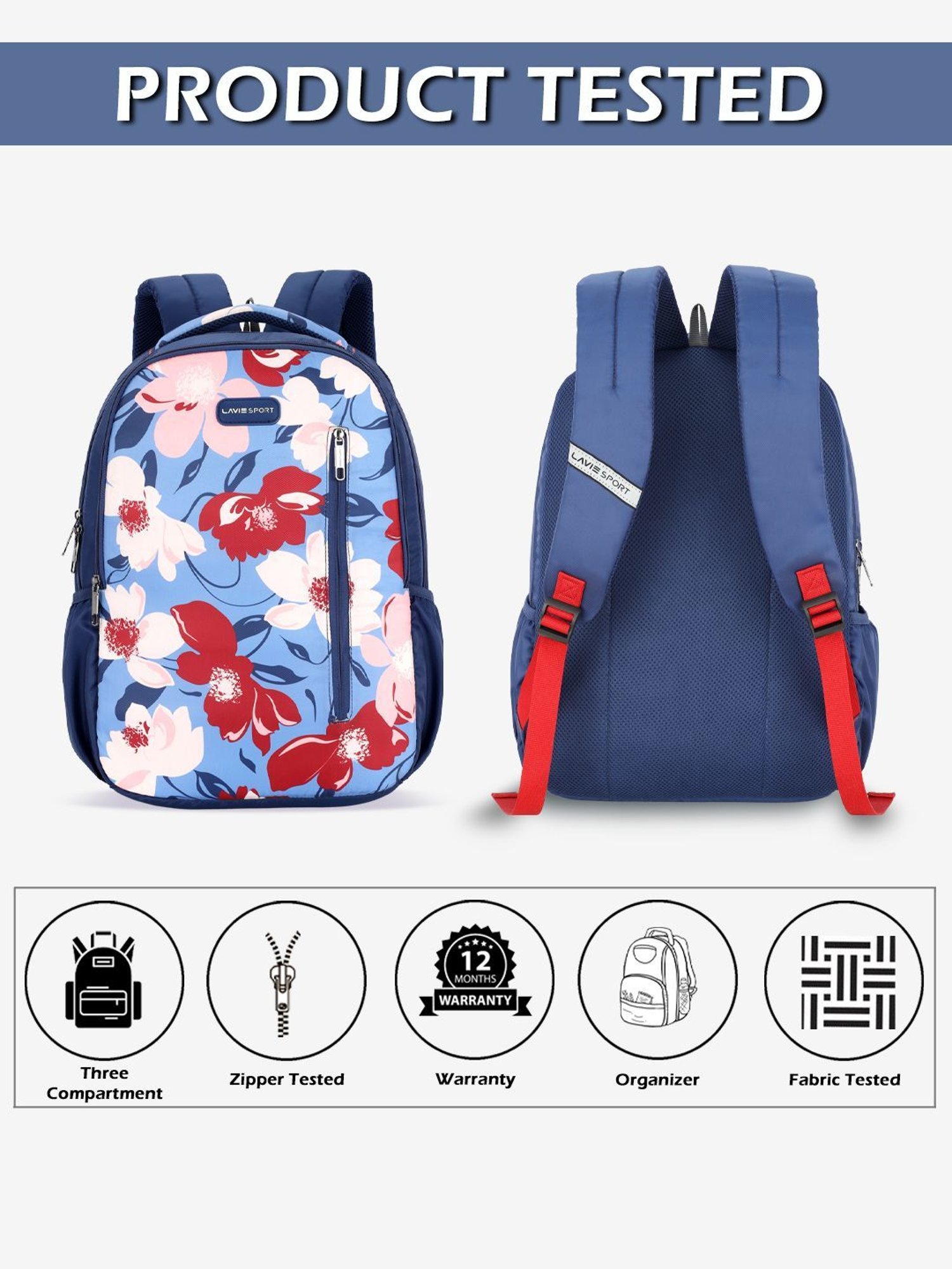 LAVIE SPORT Navy Printed Backpack