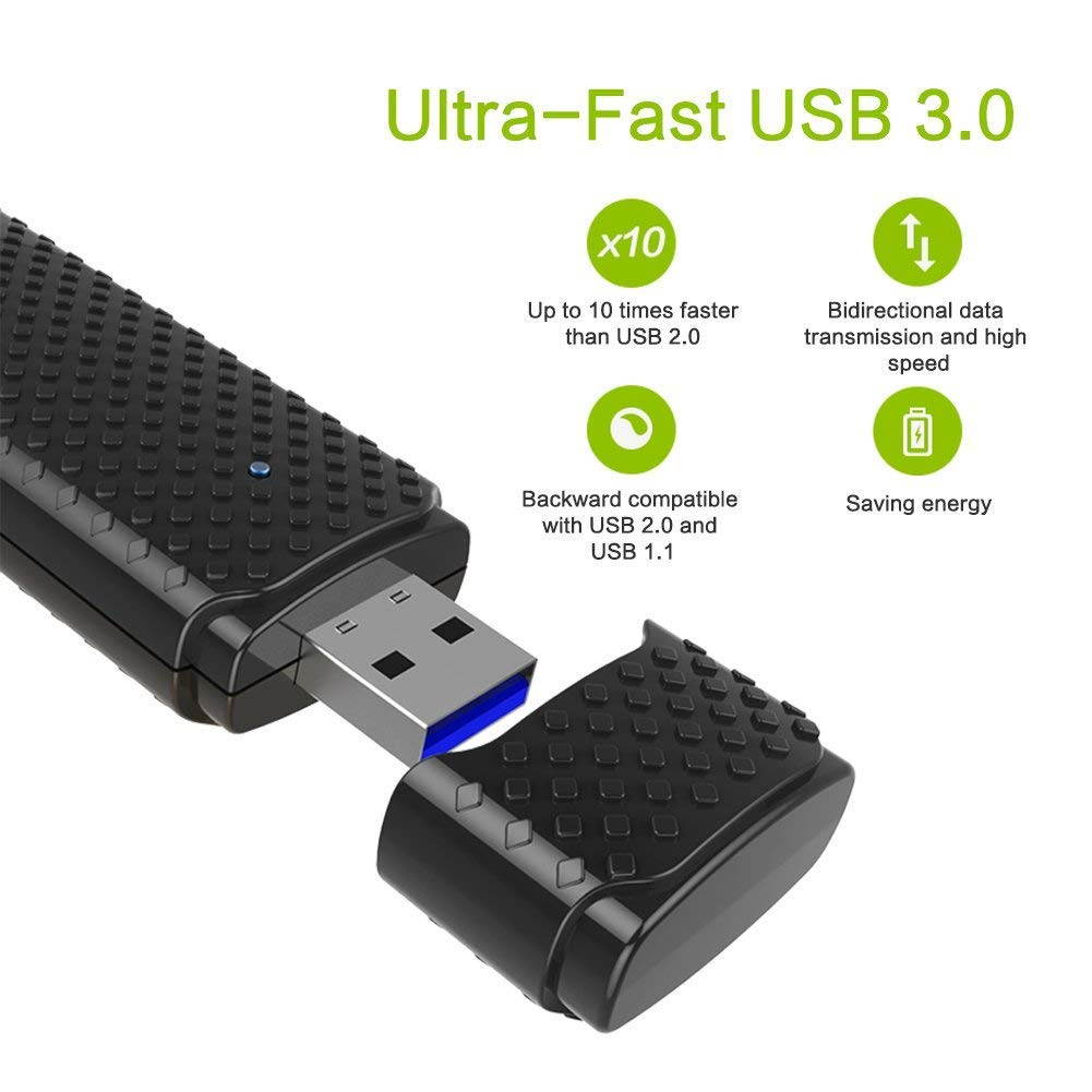 EDUP WiFi Adapter AC1200Mbps USB 3.0 Wireless Adapter 5GHz/2.4GHz Dual Band 802.11AC WiFi USB for PC/Desktop/Laptop,Support Win 10/8.1/7/XP/Mac OS 10.9-10.13