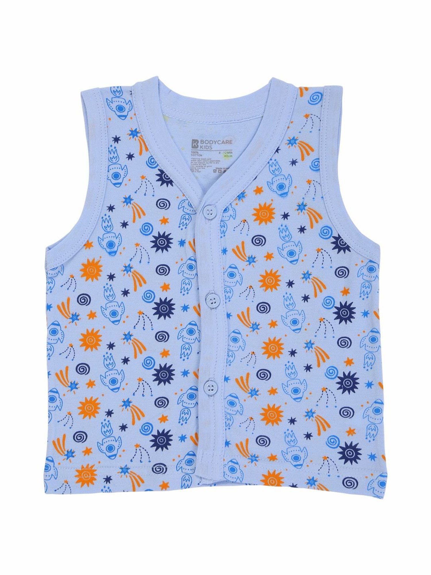 Bodycare Kids Assorted Printed Vests(Pack Of 3)