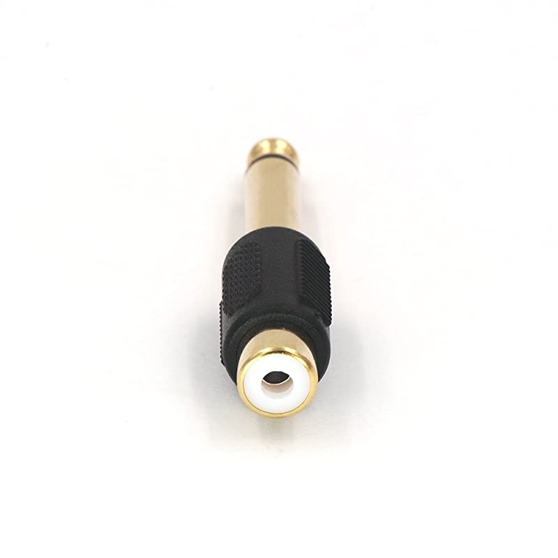 RCA to 1/4" Audio Adapter, 6.35mm Mono Plug Male to RCA Female Connectors 6-Pack