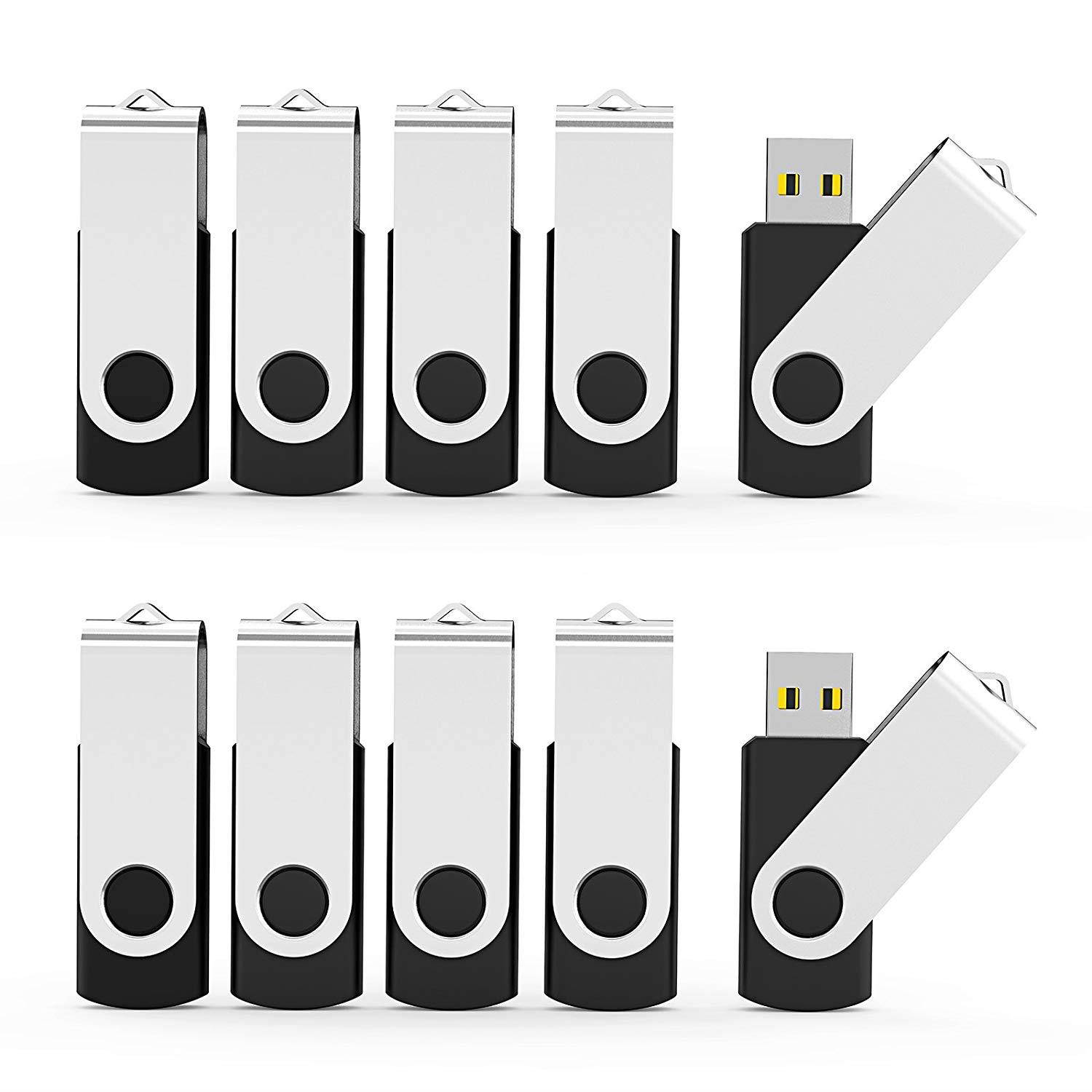Aiibe 10pcs 32GB USB Flash Drives Memory Stick Thumb Drives Black
