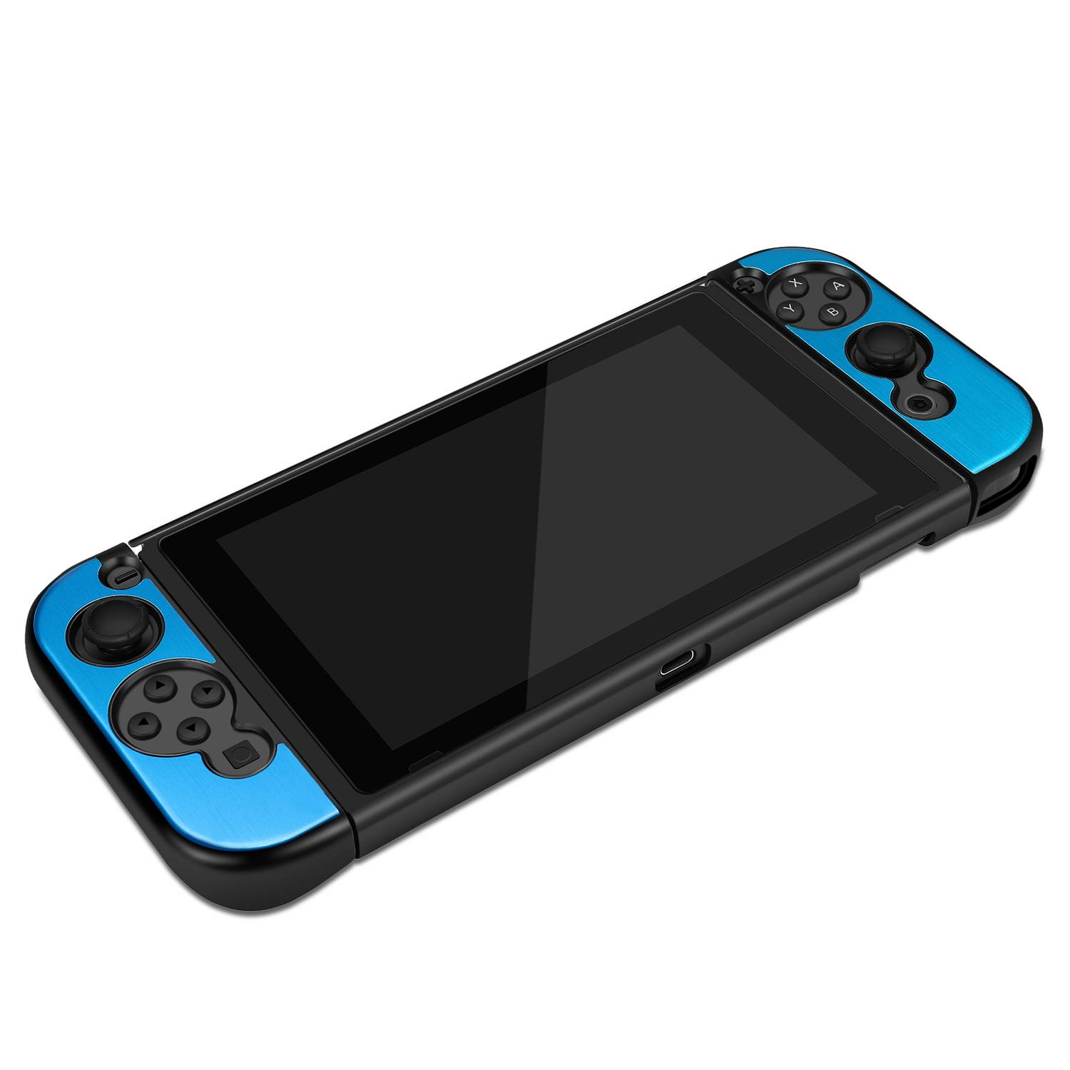 Nintendo Switch Case Cover for Console & Joy-Con Controller - Travel Friendly Aluminum Alloy Hard Shell Protector, Anti-Scratch Shockproof Protective Nintendo Switch Accessories (Blue)