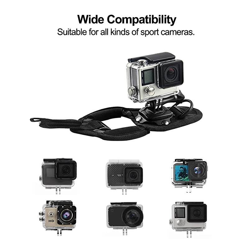 Strap Mount 360 Degree Panoramic Swiveling Glove Style Hand Mounts Strip Belt with Screw for GoPro Hero 8 7 6 5 4 Black Session DJI OSMO Action Xiaoyi AKASO Camera Accessories