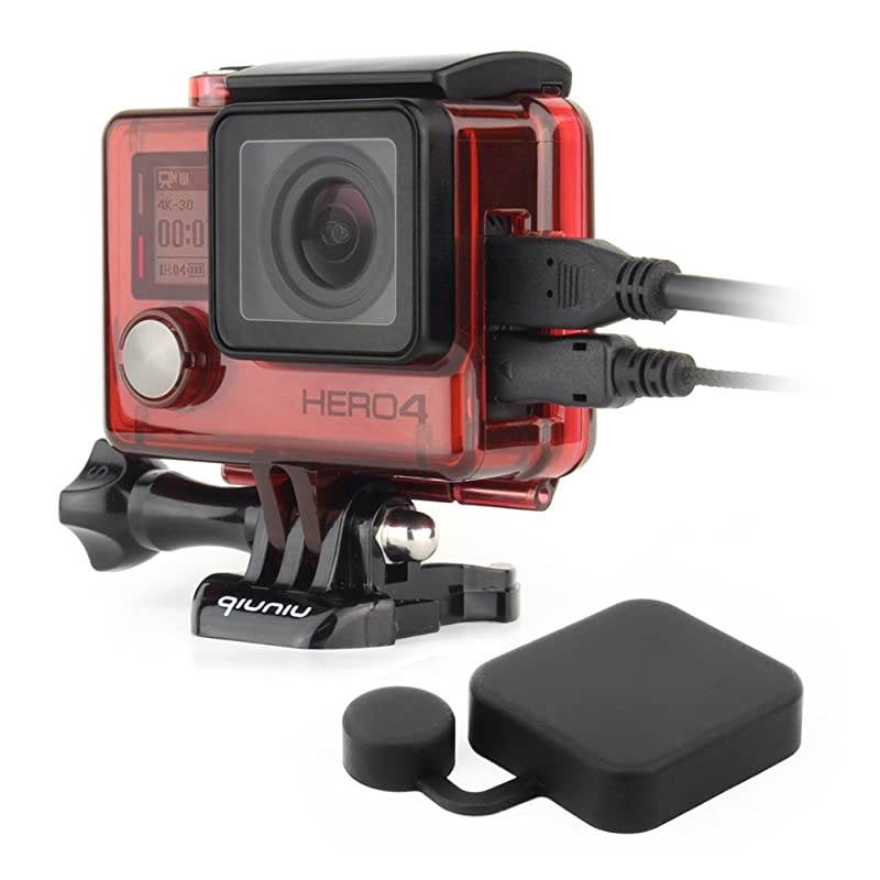 Open Protective Skeleton Housing Case with LCD Touch Backdoor for GoPro Hero 4 GoPro Hero 3 and GoPro Hero 3+ Transparent Red