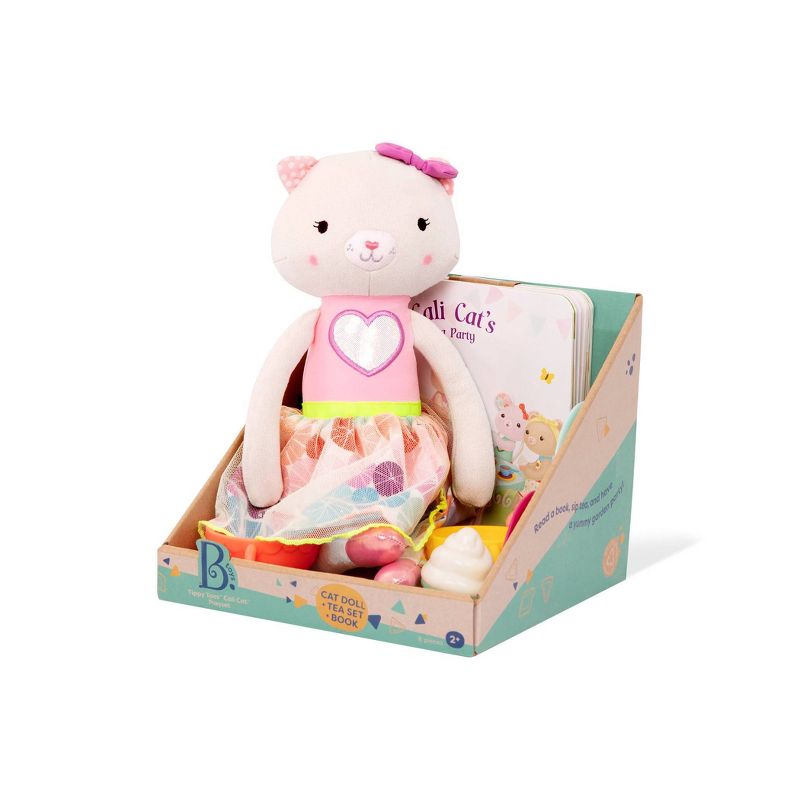 B. toys Plush Cat, Board Book & Tea Set - Tippy Toes Cali Cat