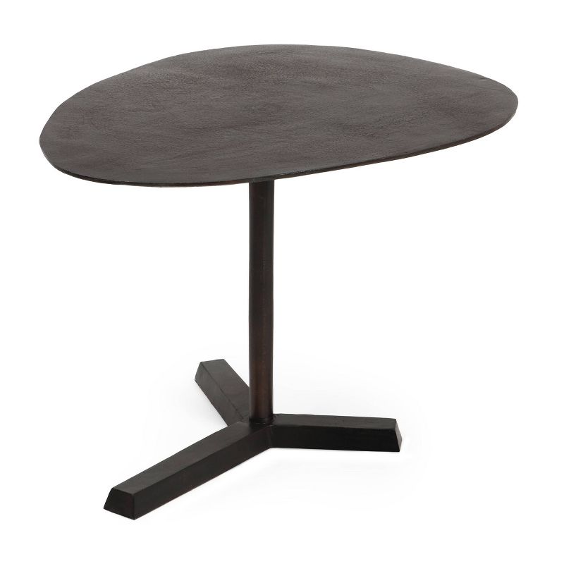 Sonnette Industrial Handcrafted Aluminum Elliptical Side Table Raw Bronze - Christopher Knight Home