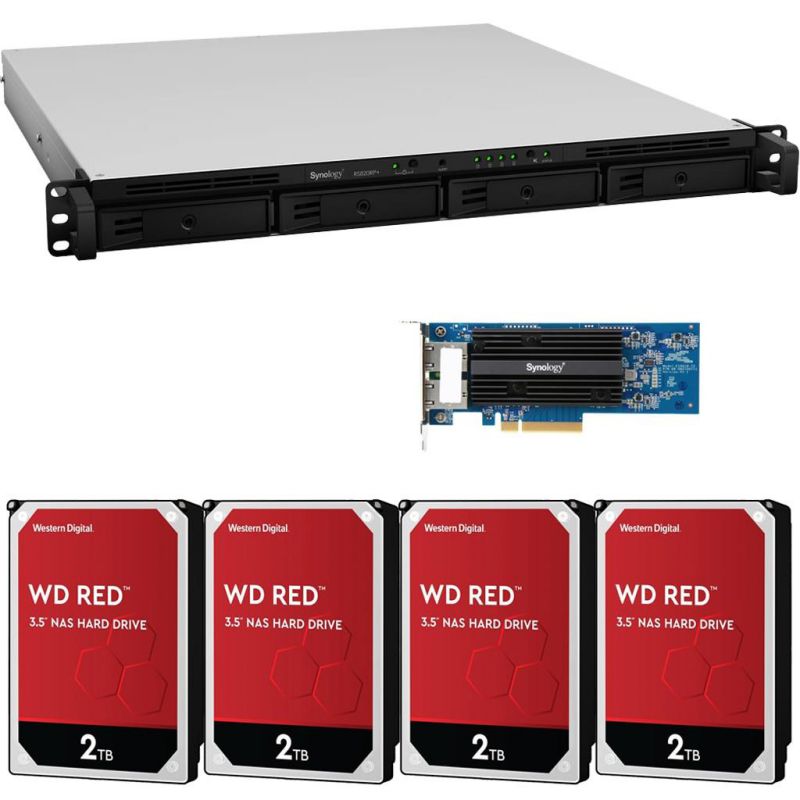 Synology RS820RP+ 4-Bay RackStation NAS with Synology 10Gb Adapter 18GB RAM 32TB (4x8TB) of Western Digital RED NAS Drives Fully Assembled Tested By CustomTechSales