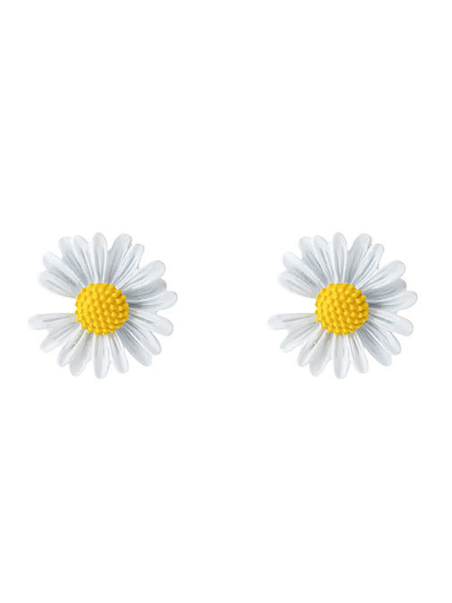 Joker & Witch White & Yellow Vacation Vibe Merry Colour Pop Floral Stud Earrings