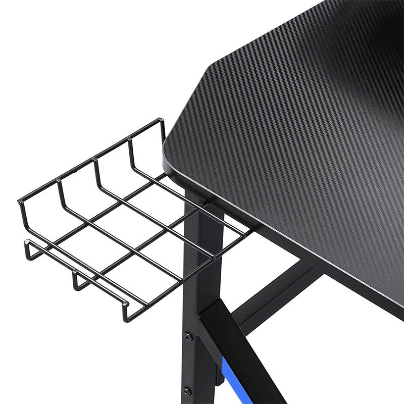 Gaming Desk 39 Inch Computer Desk Gaming Table K Shaped Pc Gaming Workstation Home Office Desk with Headphone/CD Holder, Gaming Controller Rack, K01