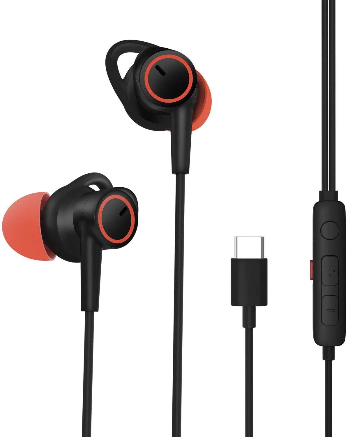 dyplay USB C Headphones Active Noise Cancelling in-Ear Headphones with ANC & MEMS Mic Hi-Fi Stereo Wired Earbuds Compatible with New iPad Samsung HTC Huawei Google Pixel 3/2/XL Xiaomi