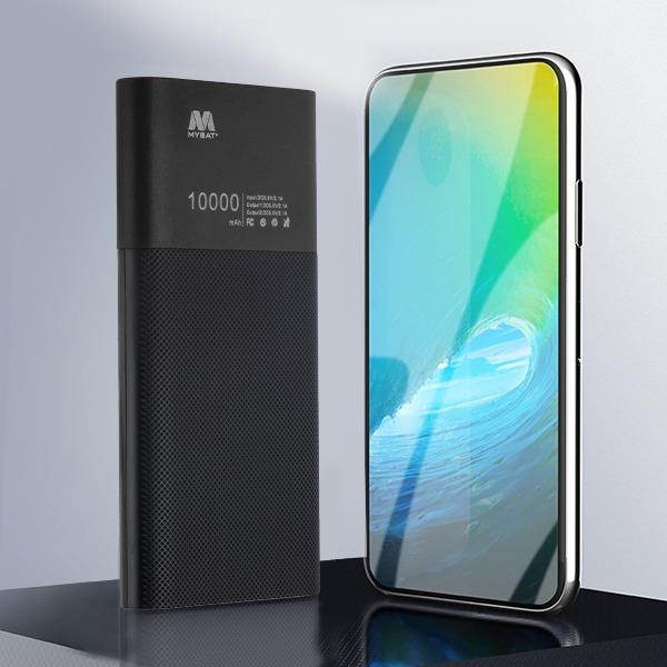 Portable 10000mAh Power Bank Dual USB Battery Pack - Black