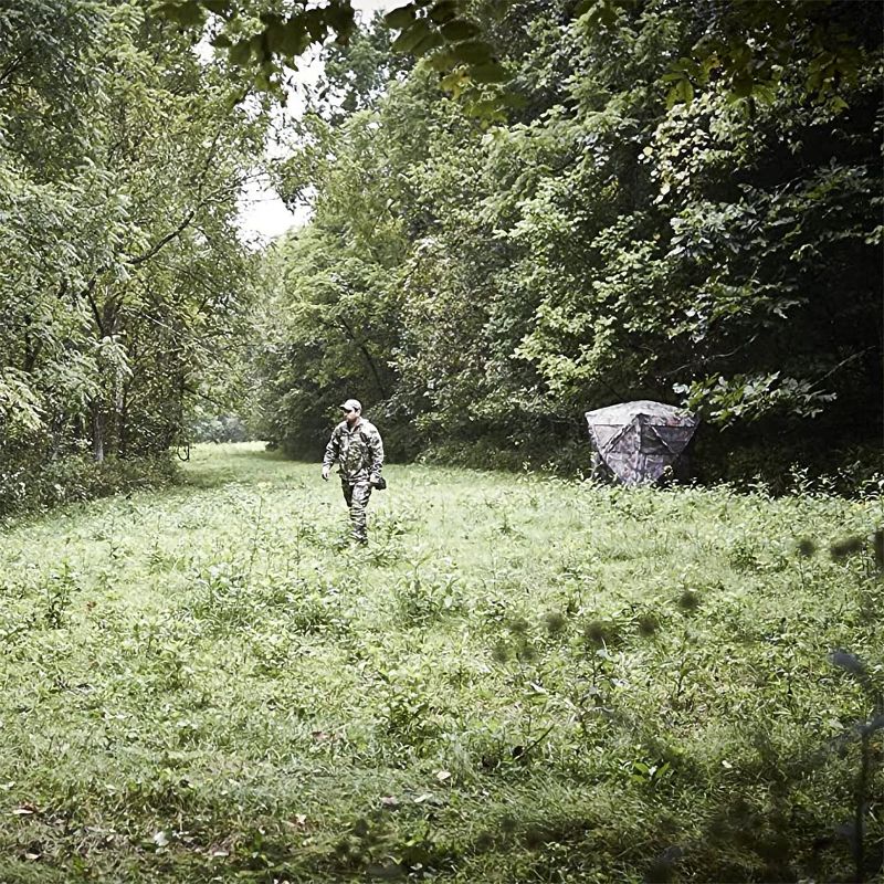 Ameristep AMEBF0247 Element 3 Person Outdoor Fire Resistant Ground Deer Hunting Blind with ShadowGuard Interior, Mossy Oak