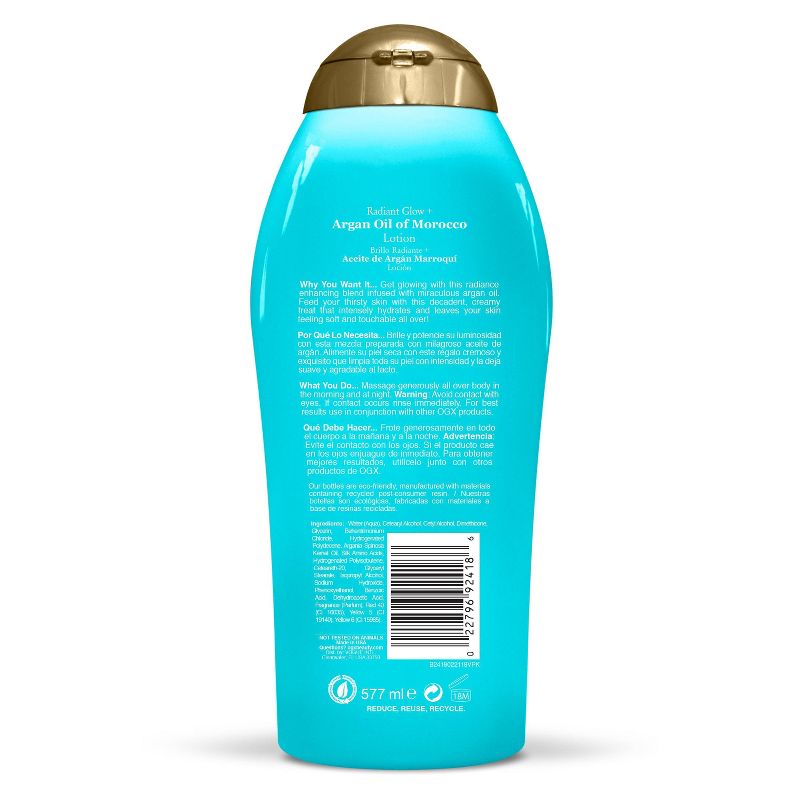 OGX Extra Hydrating Radiant Glow + Argan Oil of Morocco Lotion - 19.5 fl oz