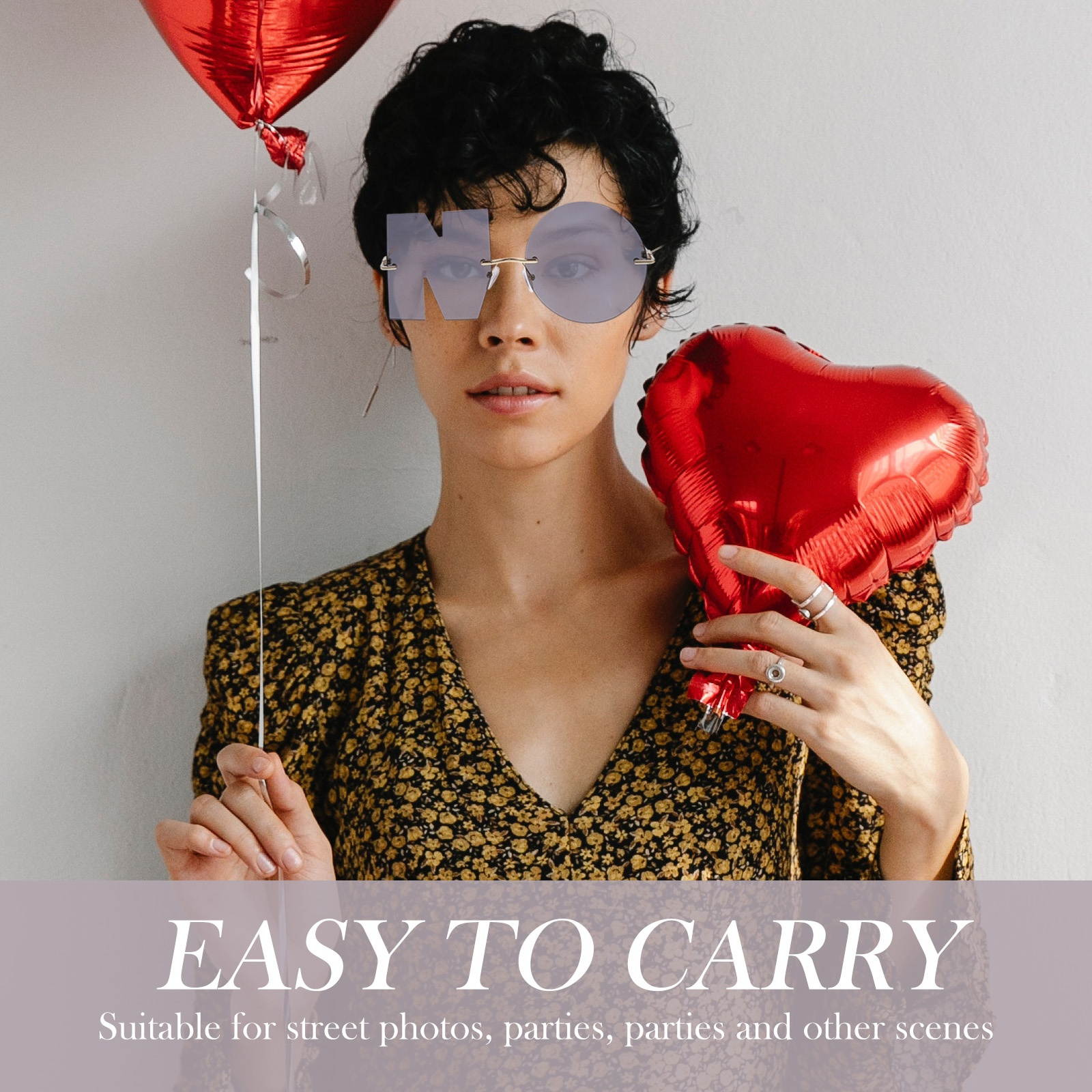 1 Pair Stylish Personality Sunglasses Chic Letter Sunglasses Photo Shooting Prop