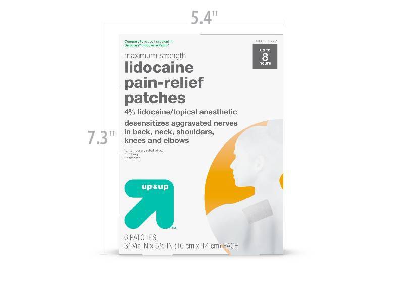 Lidocaine 4% Pain Relieving Gel Patch - 6ct - up & up™