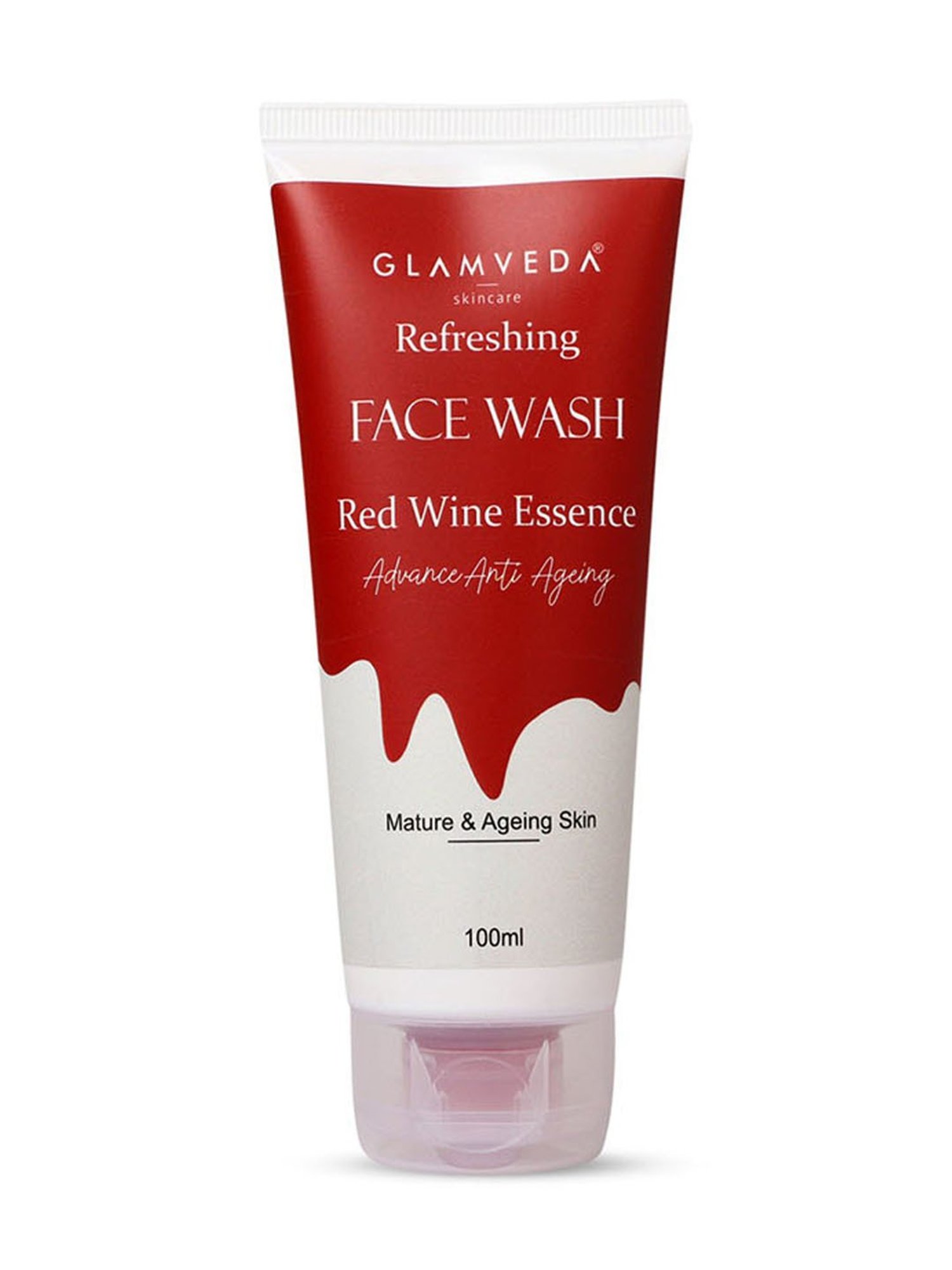 Glamveda Refreshing Red Wine Essence Advanced Anti Ageing Face Wash - 100 ml