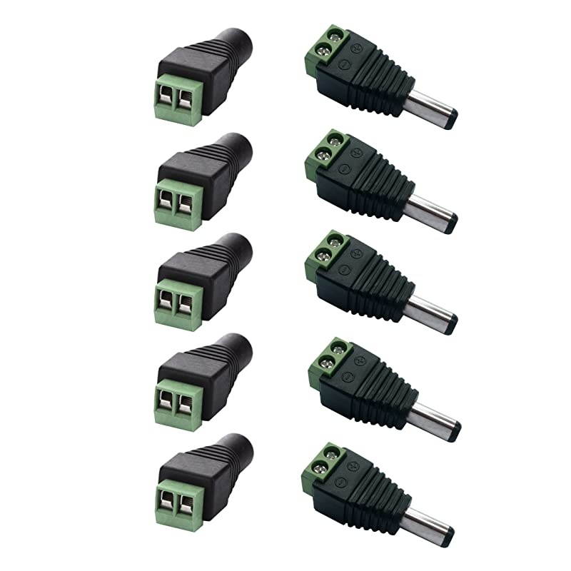 Male and Female 12v DC Power Jack Adapter Connector for Led Strip CCTV Camera