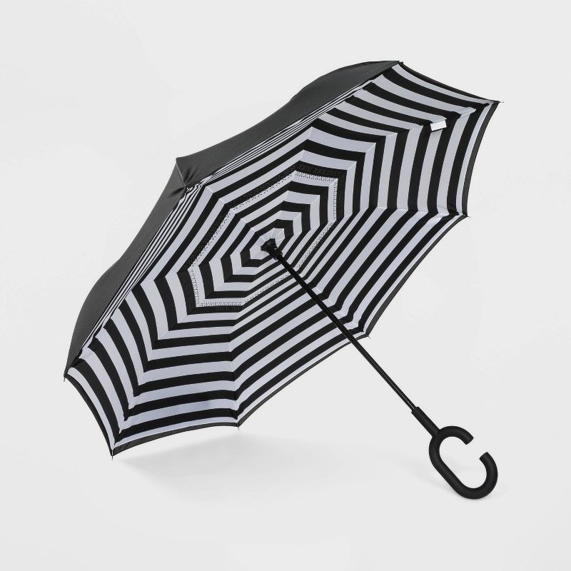 ShedRain Women's Striped Stick Umbrella - Black