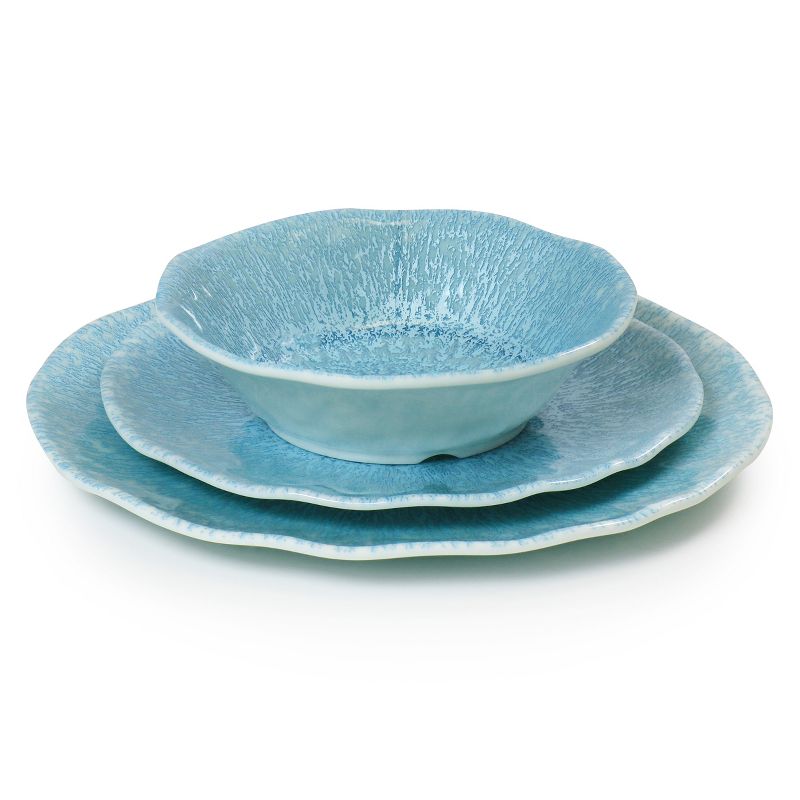 Vremi 16 Piece Multicolor Porcelain Dinnerware Set with 4 Dinner Plates, 4 Dessert Plates, 4 Salad/Soup Bowls, & 4 Coffee/Tea Mugs