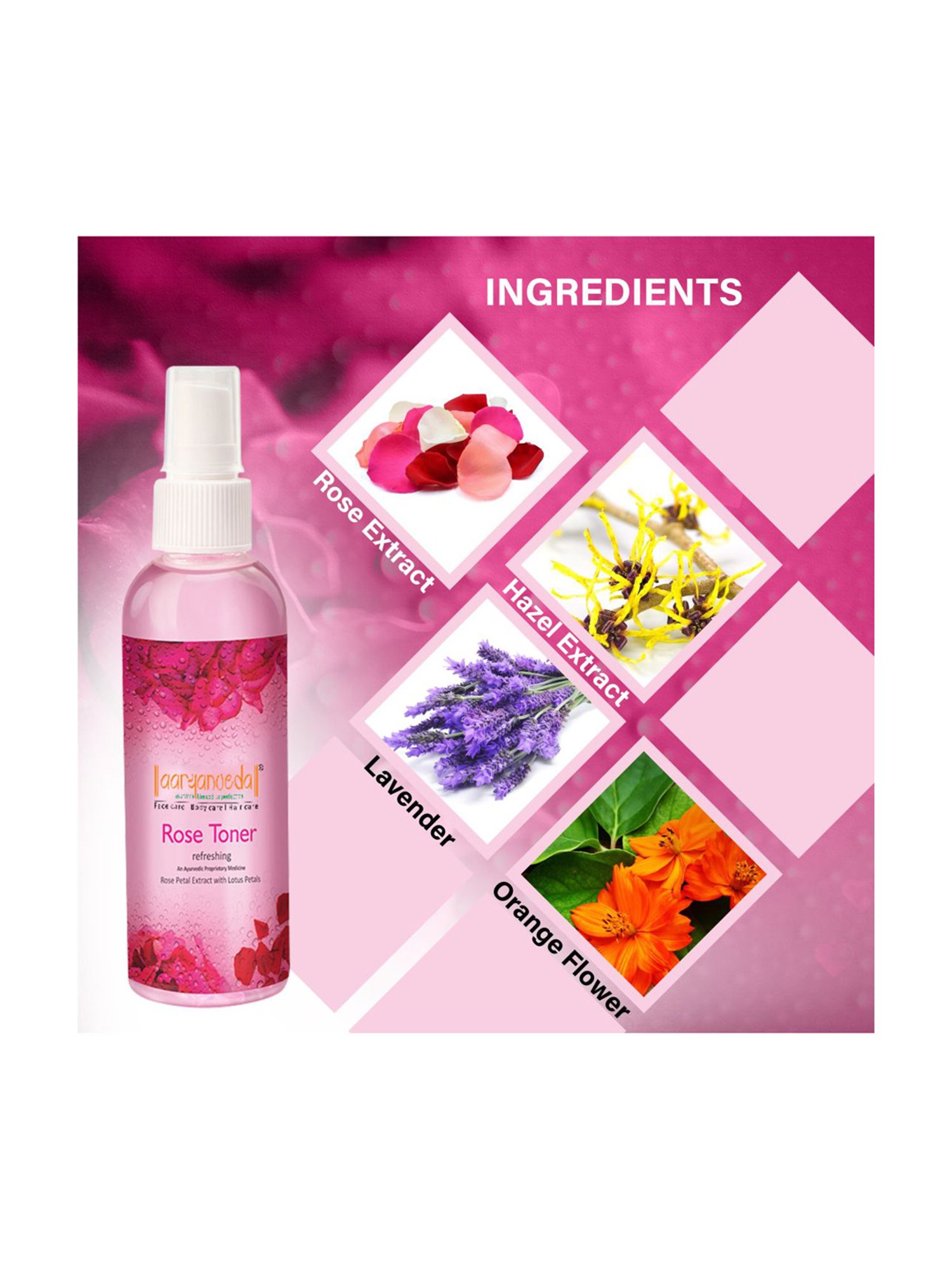 Aryanveda Rose Toner For Refreshing (Pack of 3)